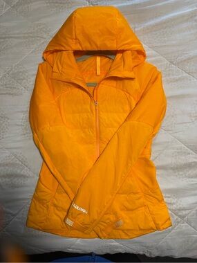 lululemon athletica Bright Orange Hooded Puffer Jacket